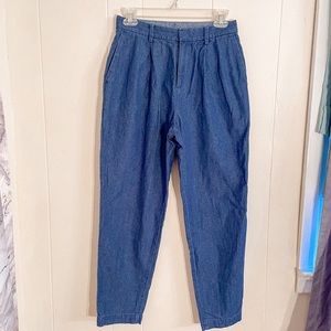 Uniqlo Cotton Denim Trousers High Waisted Size 2